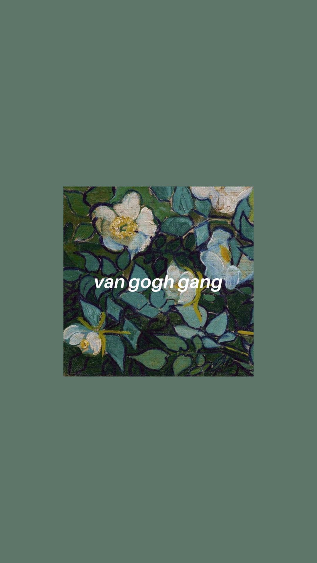 Vincent van Gogh, Weiße Blume, Van Gogh Gang, Grüner Hintergrund, Sperrbildschirm fürs iPhone