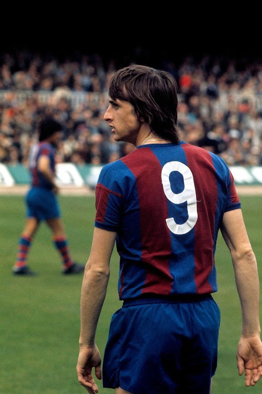 Johan Cruyff, FC Barcelona, Rückennummer 9, Stadion, Rückansicht, HD, Handy-Hintergrundbild