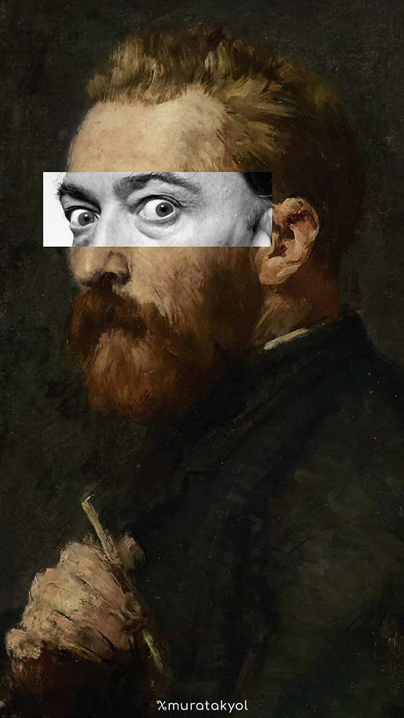 Vincent van Gogh, Porträt, Bart, Augen, Collage, HD, Hintergrundbild fürs Handy