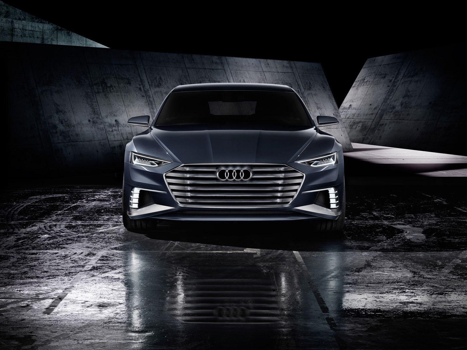 Audi Prologue, Konzeptauto, Grau, Studio, Frontansicht, HD, Hintergrundbild fürs Tablet
