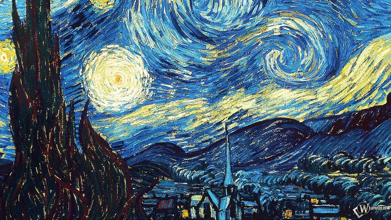 Sternennacht, Vincent van Gogh, Zypresse, Nachthimmel, Postimpressionismus, HD, PC-Hintergrundbild