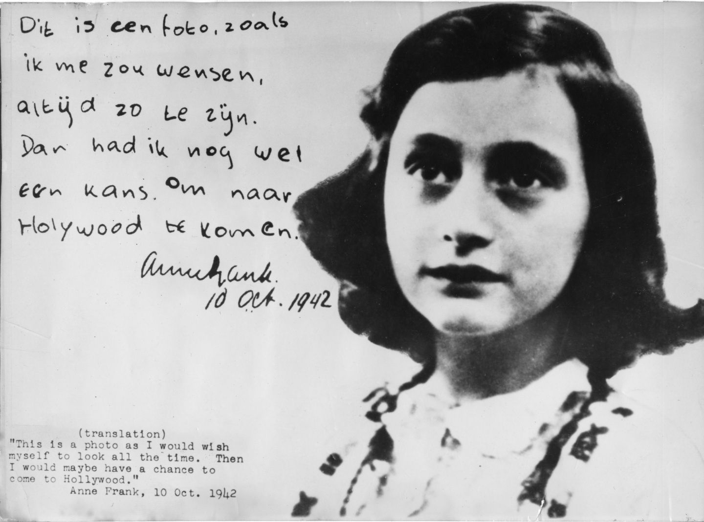 Anne Frank, Handschrift, Tagebucheintrag, Unterschrift, Schwarz-Weiß, HD, iPad-Hintergrundbild