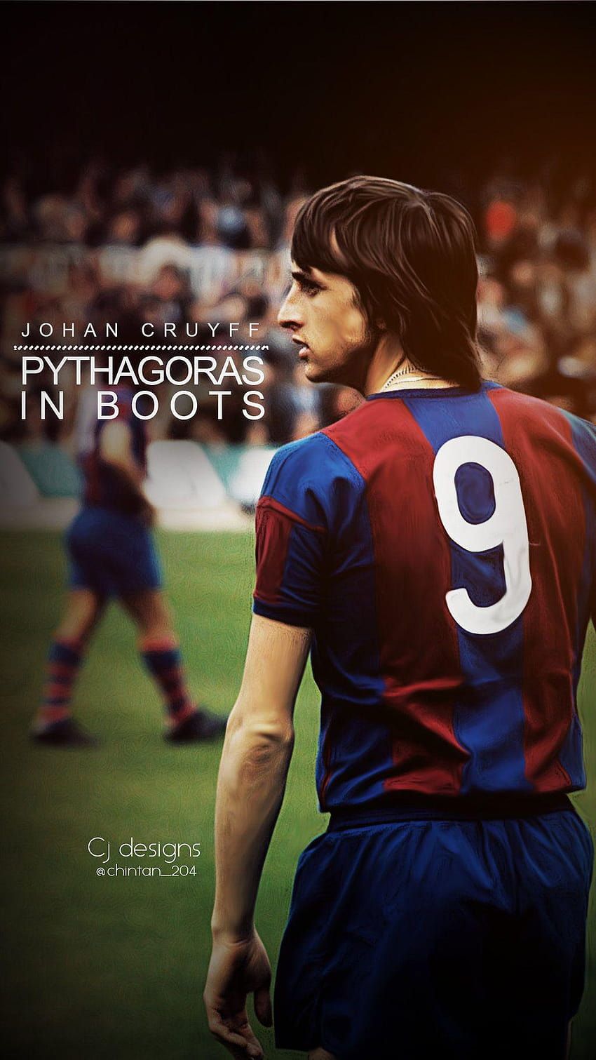 Johan Cruyff, Pythagoras in Boots, FC Barcelona, Rückennummer 9, Stadion, HD, iPhone-Hintergrundbild