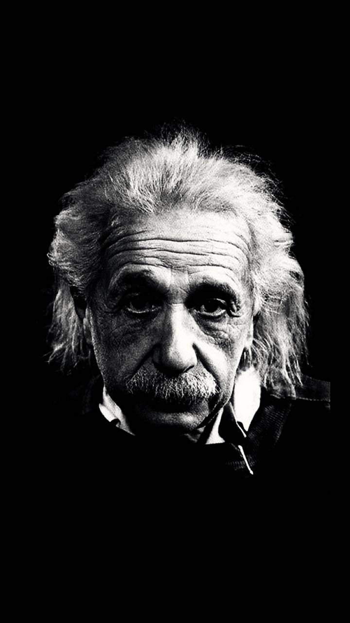 Albert Einstein, Porträt, Schwarzweiß, Schwarzer Hintergrund, Wissenschaftler, Sperrbildschirm