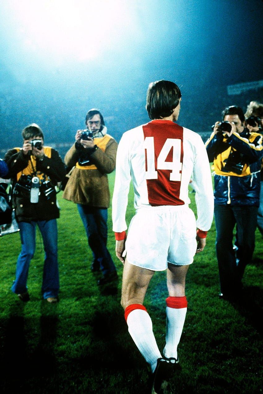 Johan Cruyff, Ajax Amsterdam, Rückennummer 14, Fotografen, Flutlicht, HD, iPad-Hintergrundbild