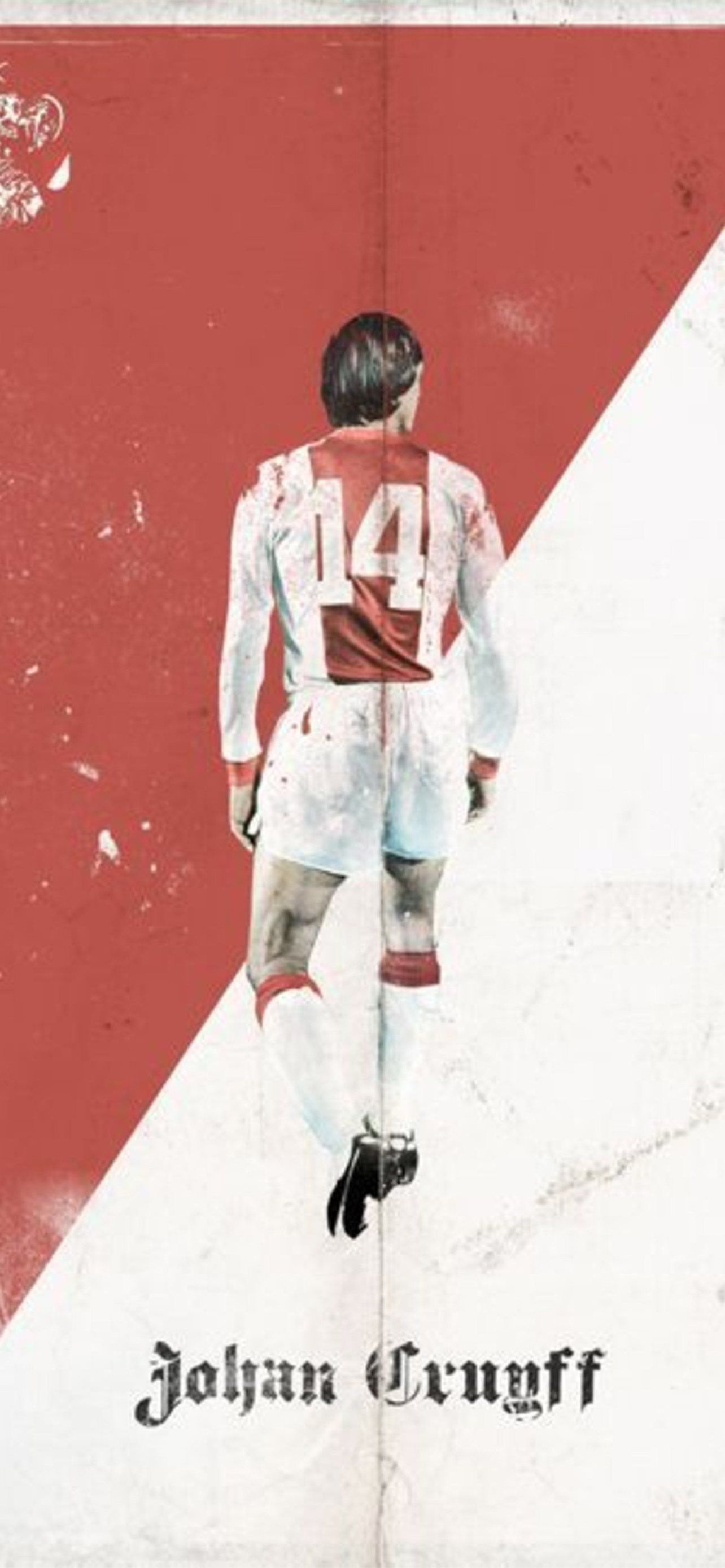 Johan Cruyff, Ajax Amsterdam, Rückennummer 14, Poster, Minimalistisch, Full HD, iPhone-Hintergrundbild