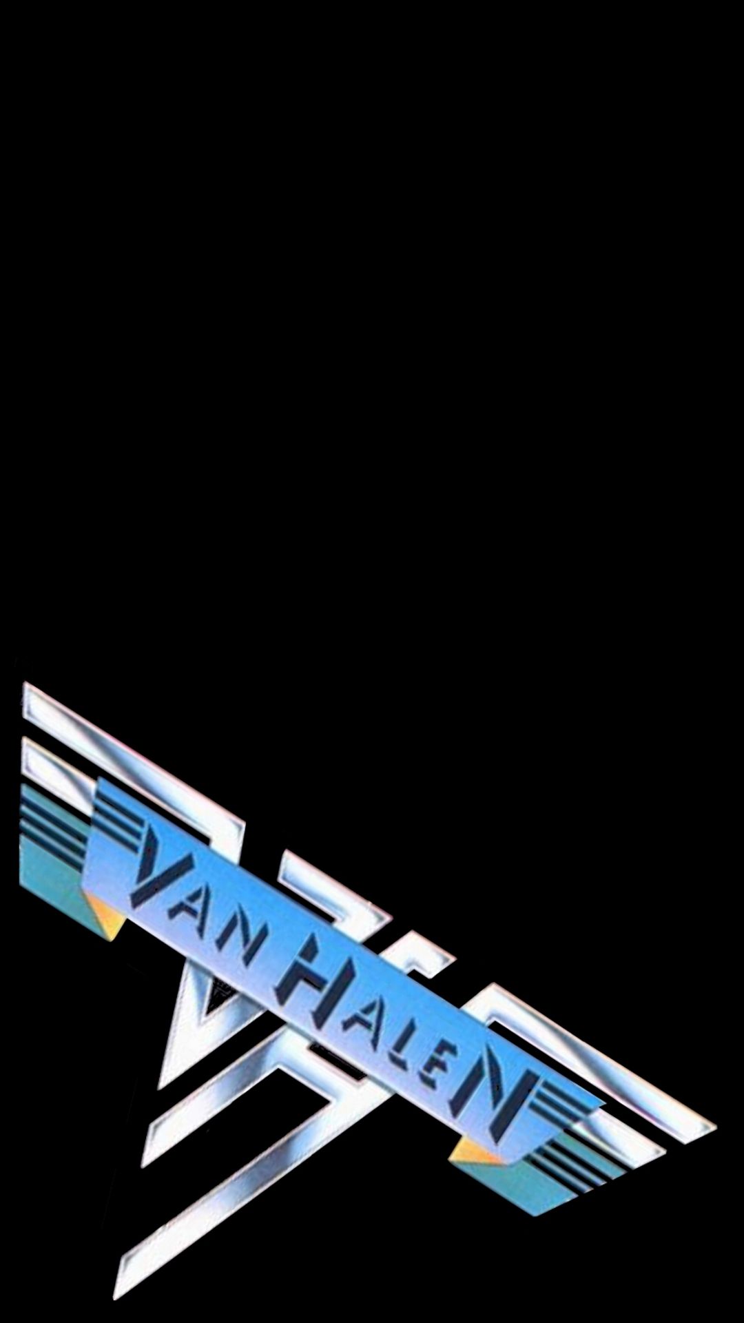 Van Halen, Van-Halen-Logo, Bandlogo, Schwarzer Hintergrund, Minimalistisch, Sperrbildschirm fürs iPhone