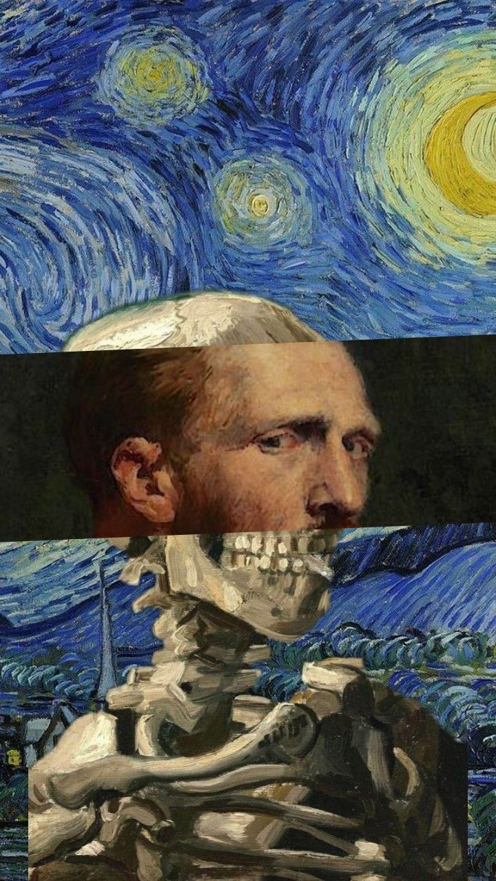 Sternennacht, Vincent van Gogh, Porträt, Collage, Surreal, HD, Handy-Hintergrund