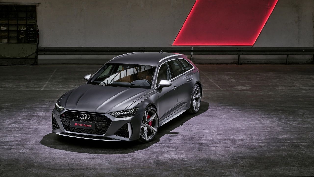 Audi RS6 Avant, Grau, Kombi, Parkhaus, Rotes Licht, HD, Desktop-Hintergrund für Windows