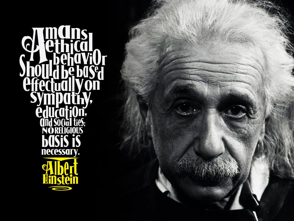 Albert Einstein, Zitat, Typografie, Schwarzweiß, Gelbe Schrift, Hintergrundbild fürs iPad