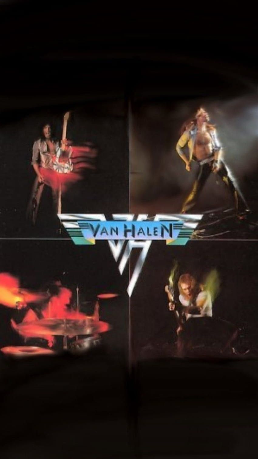 Van Halen, Van-Halen-Logo, Collage, Konzert, Dunkel, Hintergrundbild für iPhone und Android