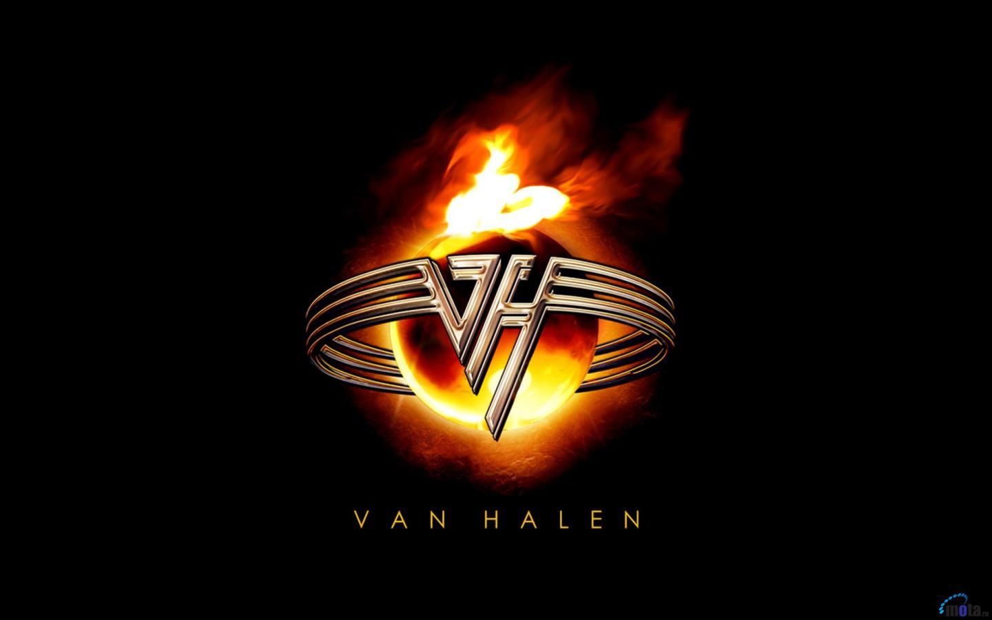 Van Halen, Van-Halen-Logo, Flammen, Metallisch, Schwarzer Hintergrund, HD Wallpaper