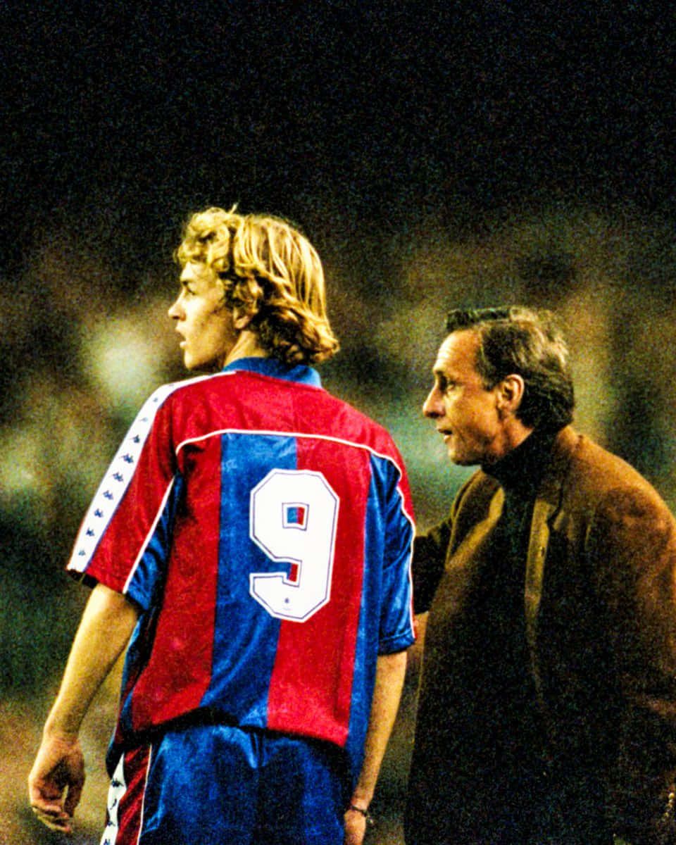 Johan Cruyff, FC Barcelona, Trainer, Rückennummer 9, Retro, HD, Tablet-Hintergrund