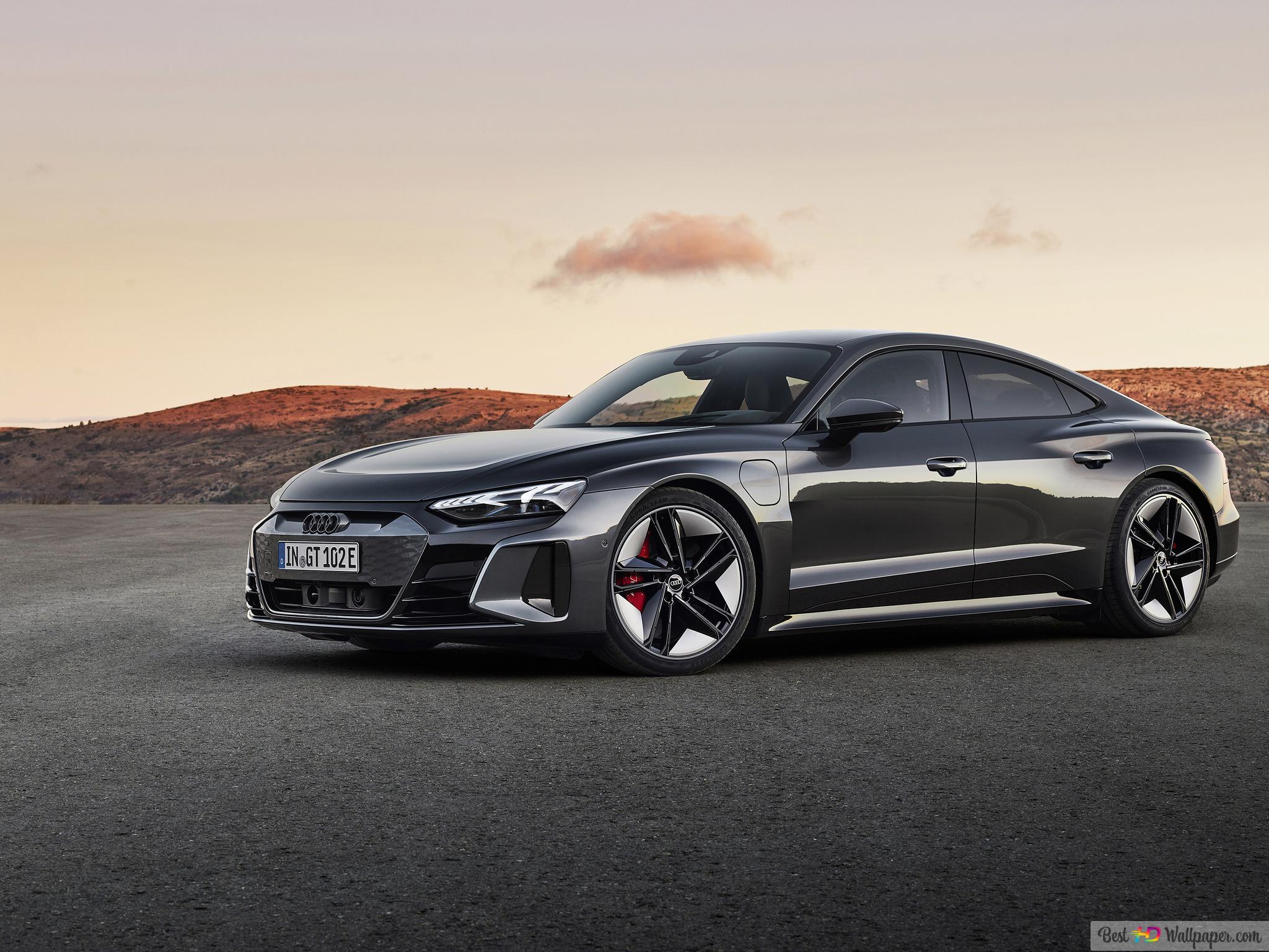 Audi e-tron GT, Elektroauto, Grau, Dämmerung, Gran Turismo, Hintergrundbild fürs Tablet