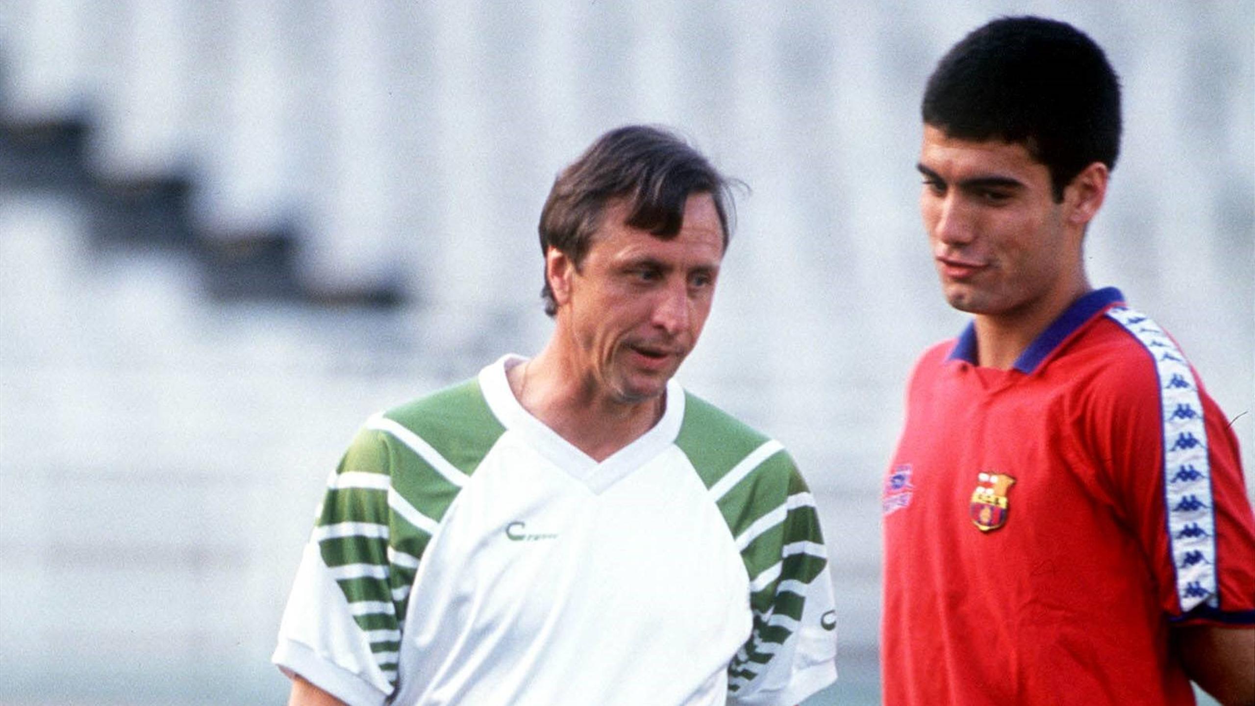 Johan Cruyff, Pep Guardiola, FC Barcelona, Training, Trainer, 2560x1440, PC-Hintergrundbild