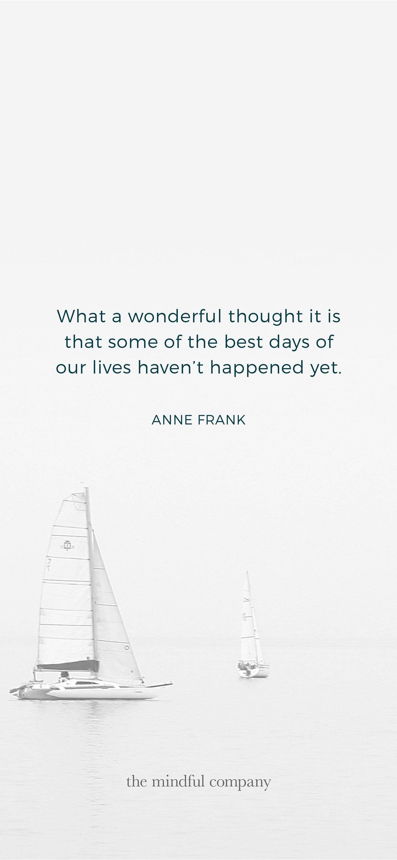 Anne Frank, Zitat, Segelboot, Weißer Hintergrund, Minimalistisch, Sperrbildschirm fürs iPhone