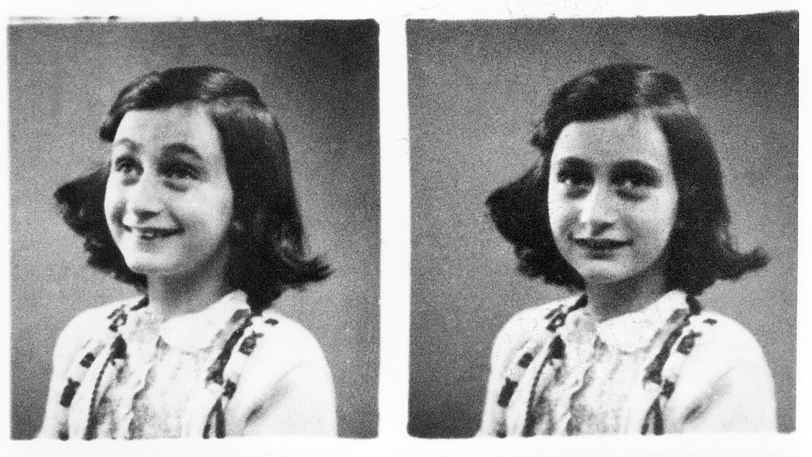 Anne Frank, Passfotos, Lächeln, Schwarz-Weiß, 16:9, HD-Hintergrundbild für den Desktop
