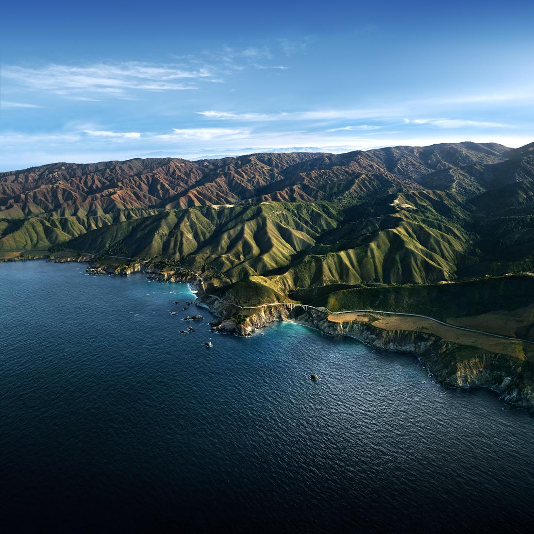 macOS Big Sur, Big Sur, Kalifornien, Küste, Luftaufnahme, Hintergrundbild fürs iPad