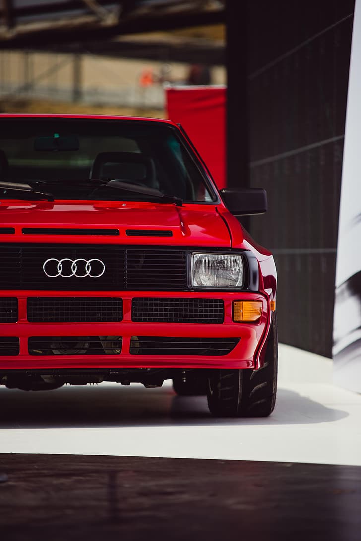 Audi Sport quattro, Ur-quattro, Oldtimer, Rot, Kultauto, HD, Handy-Hintergrundbild
