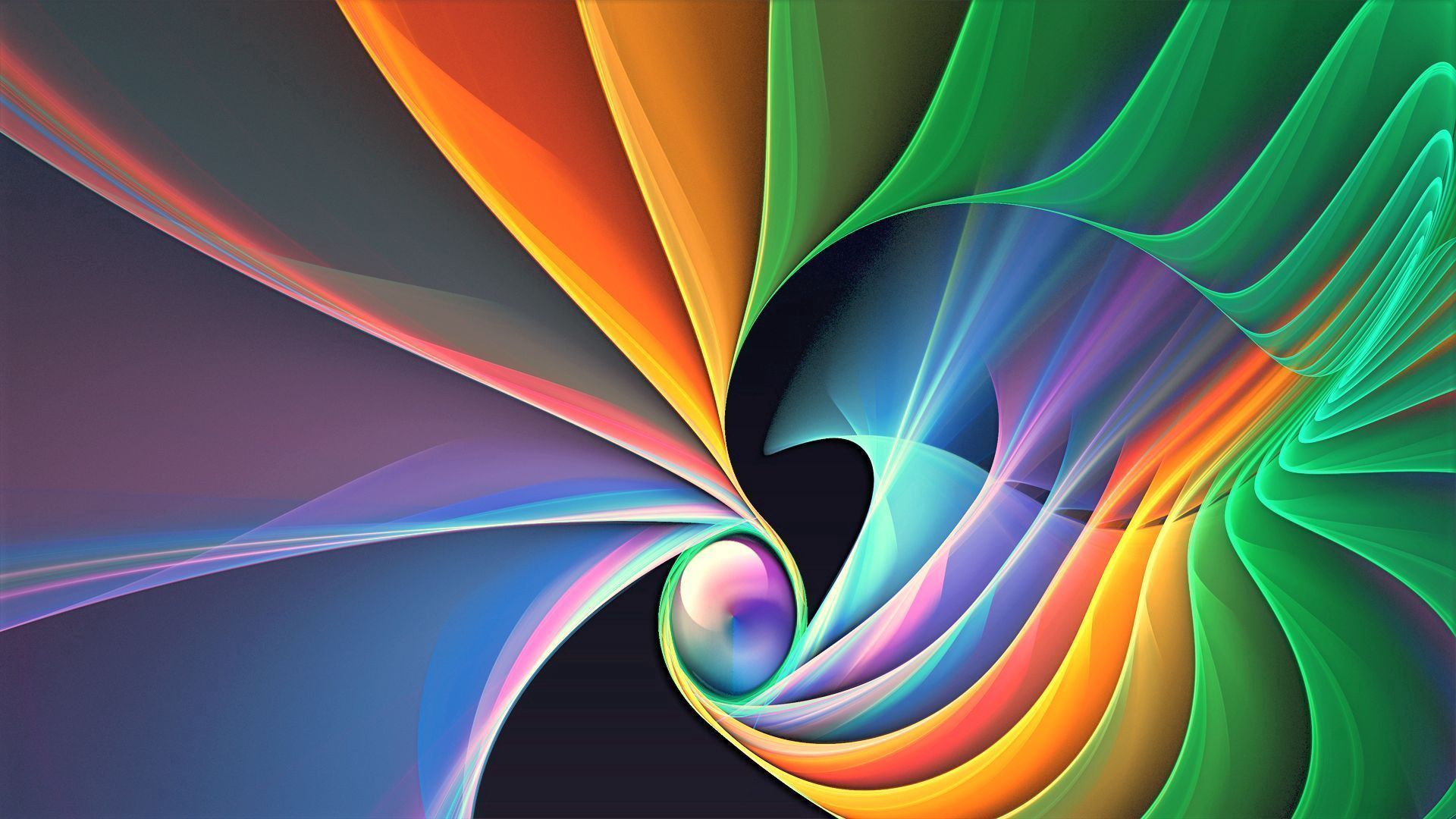 Fraktal, Spirale, Farbbänder, Abstrakt, Wirbel, Full HD 1080p, Desktop-Hintergrundbild