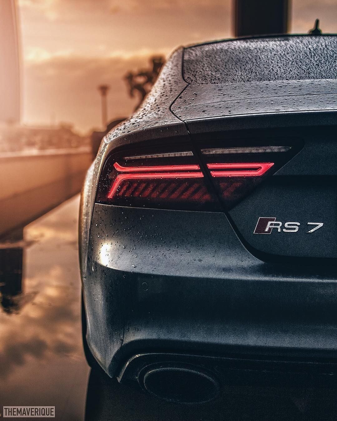 Audi RS7, Rückleuchten, Heckansicht, Detailaufnahme, Sonnenuntergang, Full HD, iPad-Hintergrundbild