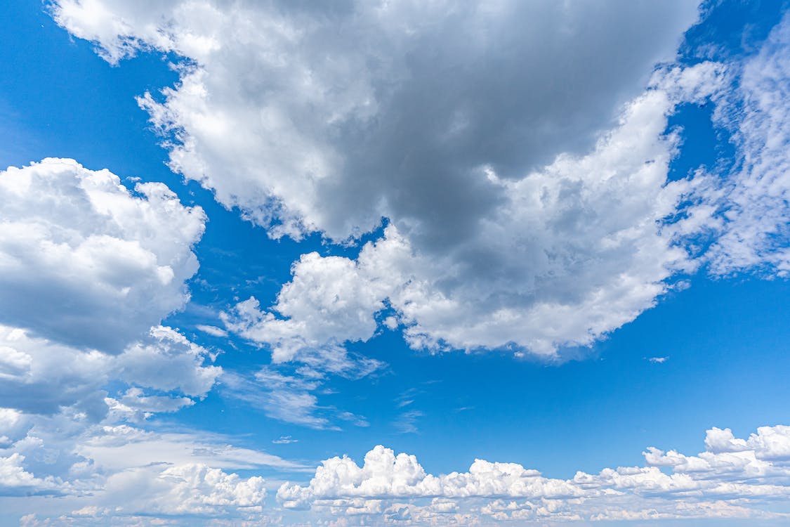Wolken, Blauer Himmel, Kumuluswolken, Sommer, Weite, Hintergrund