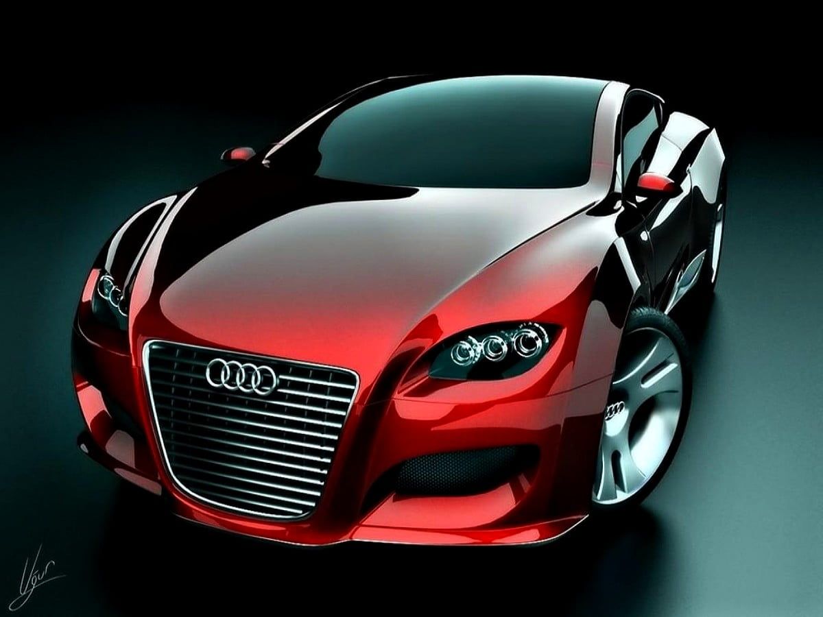 Audi Locus, Konzeptauto, Rot, Digitale Kunst, Futuristisch, Hintergrundbild fürs Tablet