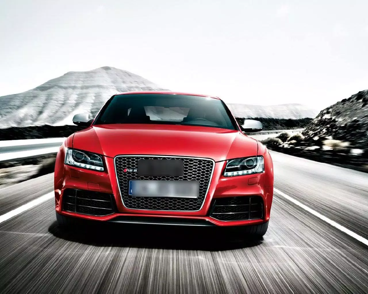Audi RS5, Rot, Coupé, Bewegungsunschärfe, Berge, HD, Desktop-Hintergrund für Windows