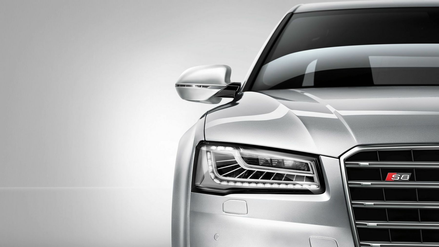 Audi S8, Silber, Scheinwerfer, Detailaufnahme, Limousine, HD, PC-Hintergrundbild