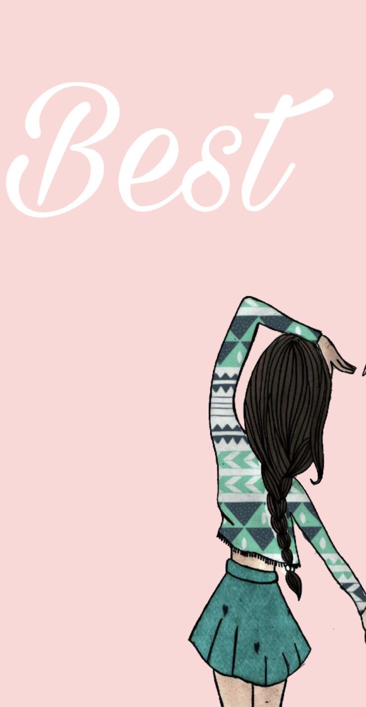 Best, Mädchen, Schriftzug, Rosa, Illustration, HD, Handy-Hintergrund im Hochformat