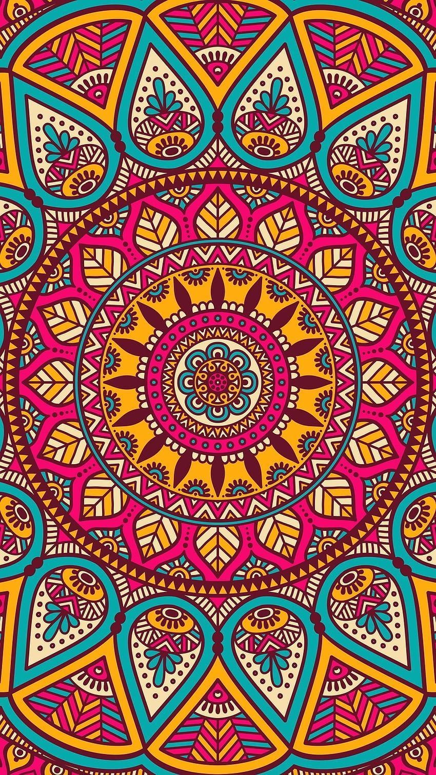 Mandala, Ornament, Bunte Muster, Rot, Orientalisch, HD, Handy-Hintergrund im Hochformat