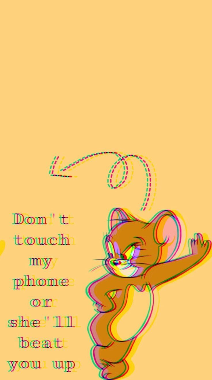 Jerry, Tom und Jerry, Zitat, Orange, HD, Hintergrundbild fürs Handy