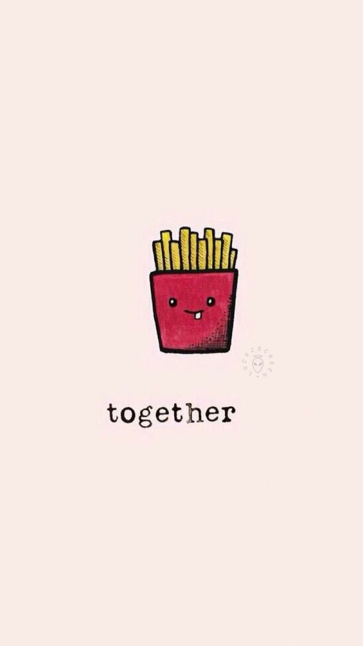 Pommes, Together, Niedlich, Minimalistisch, HD, Handy-Hintergrund im Hochformat