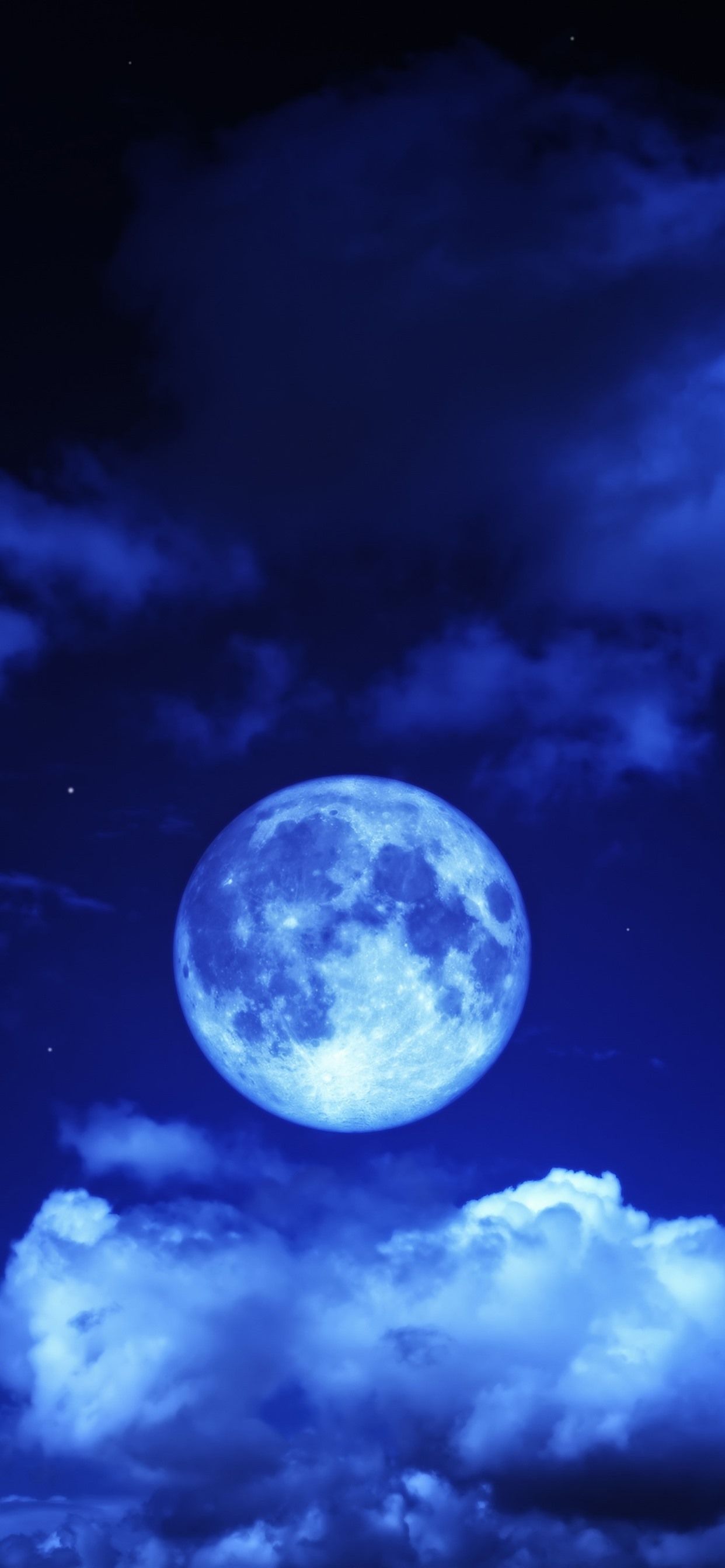 Vollmond, Wolken, Nacht, Dunkelblau, Hochformat, Full HD, Sperrbildschirm fürs iPhone