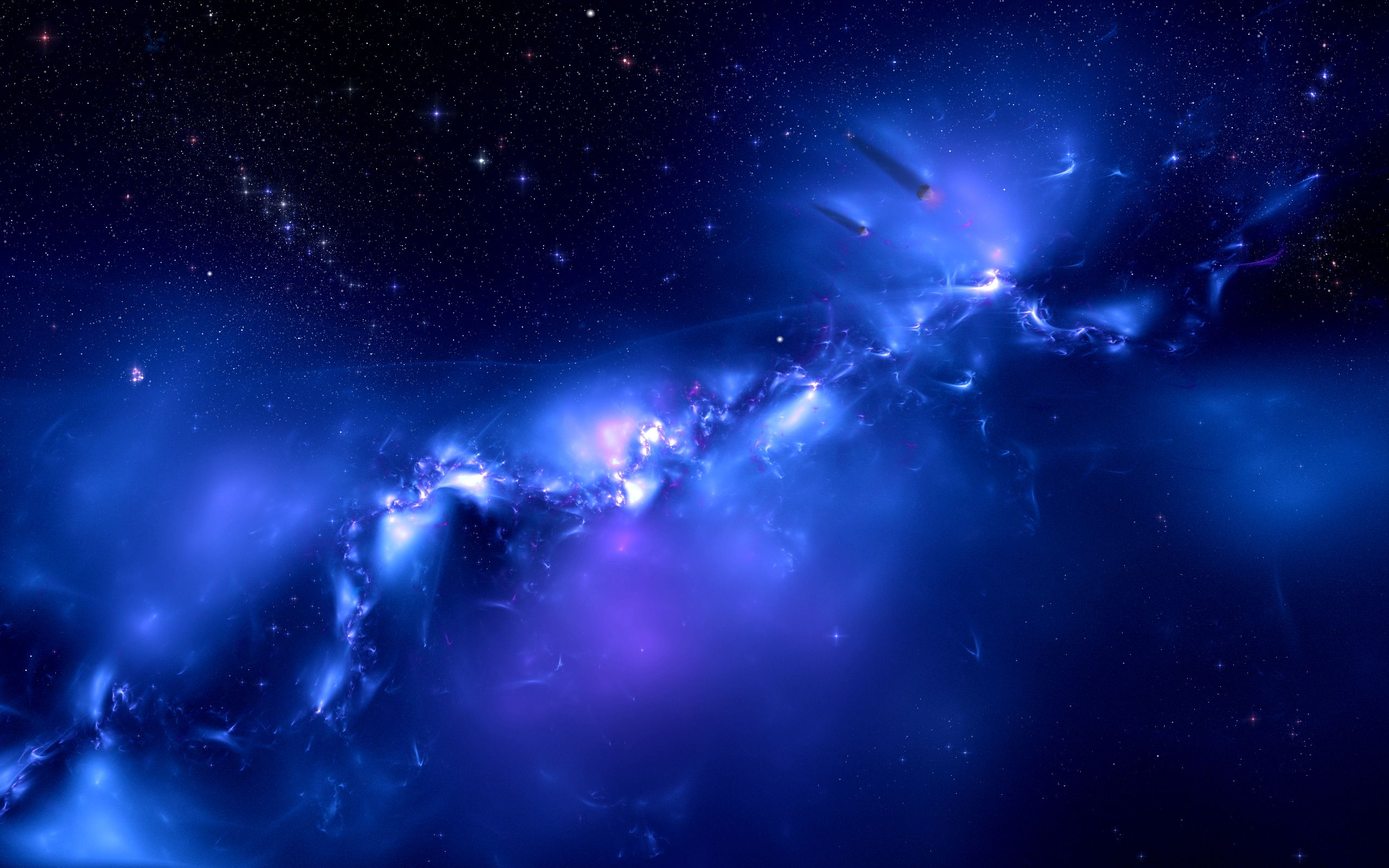 Galaxie, Milchstraße, Weltraum, Sterne, Violett-Blau, 16:10, 2K-Hintergrundbild für den Desktop
