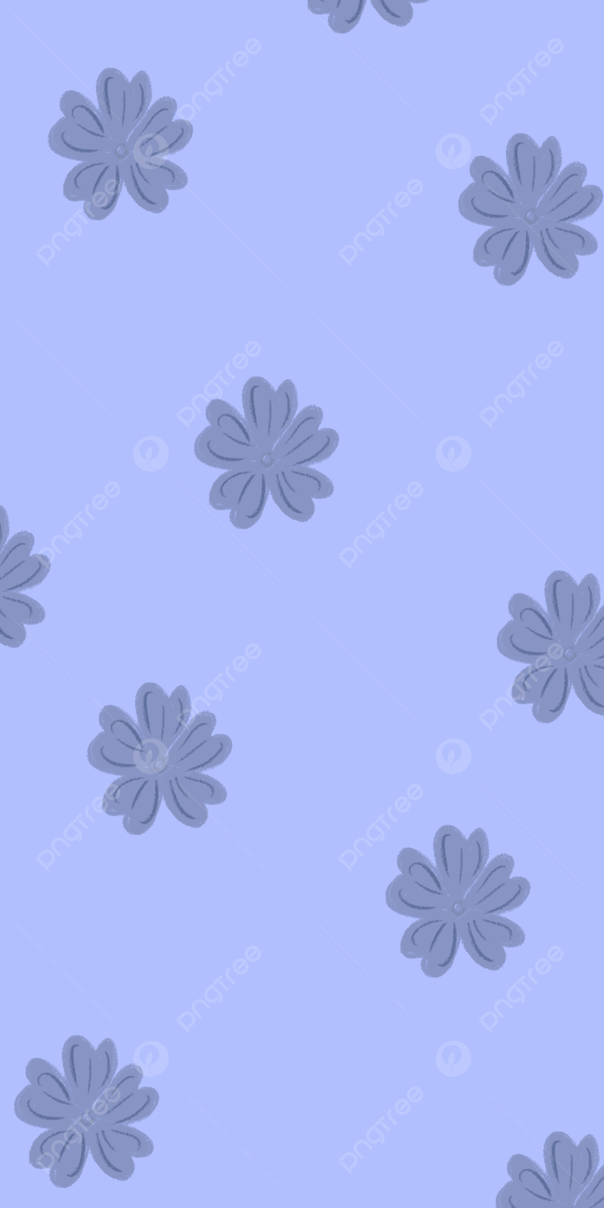 Blumenmuster, Lavendelblau, Pastell, Muster, Hochformat, Full HD, Handy-Hintergrundbild