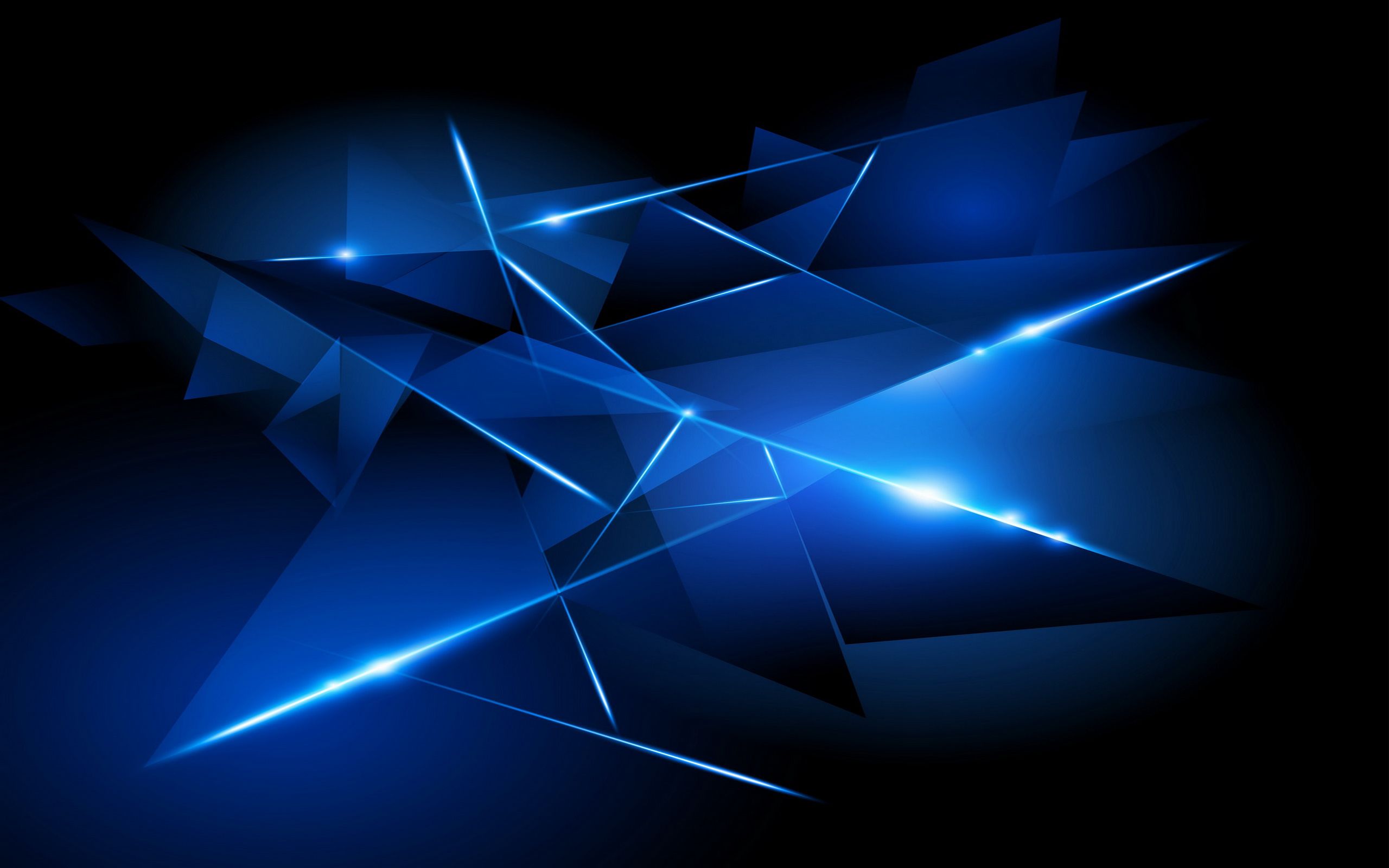 Geometrisch, Lichtblitze, Abstrakt, Dunkelblau, Splitter, 2K, Laptop-Hintergrundbild