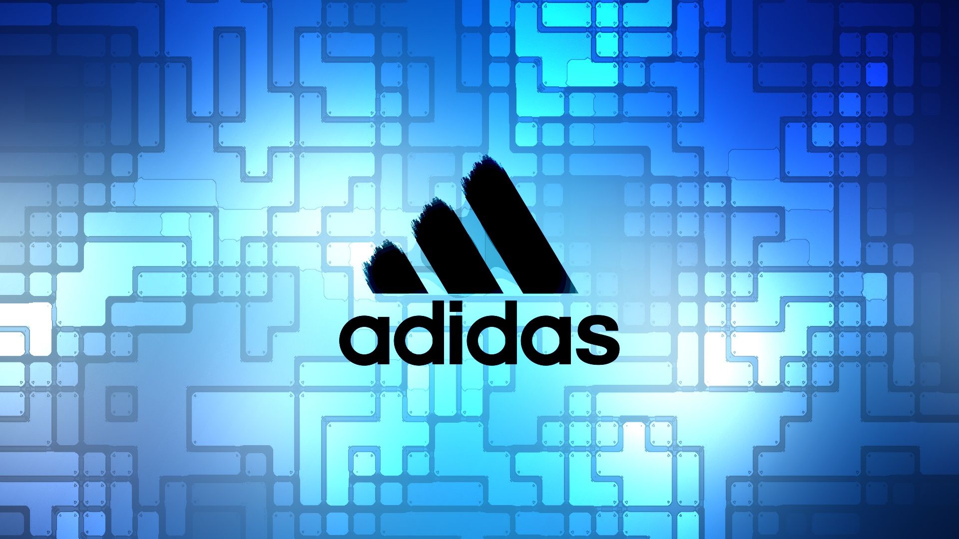 Adidas, Logo, Labyrinth-Muster, Hellblau, Marke, 16:9, Full-HD-Hintergrundbild für den Desktop