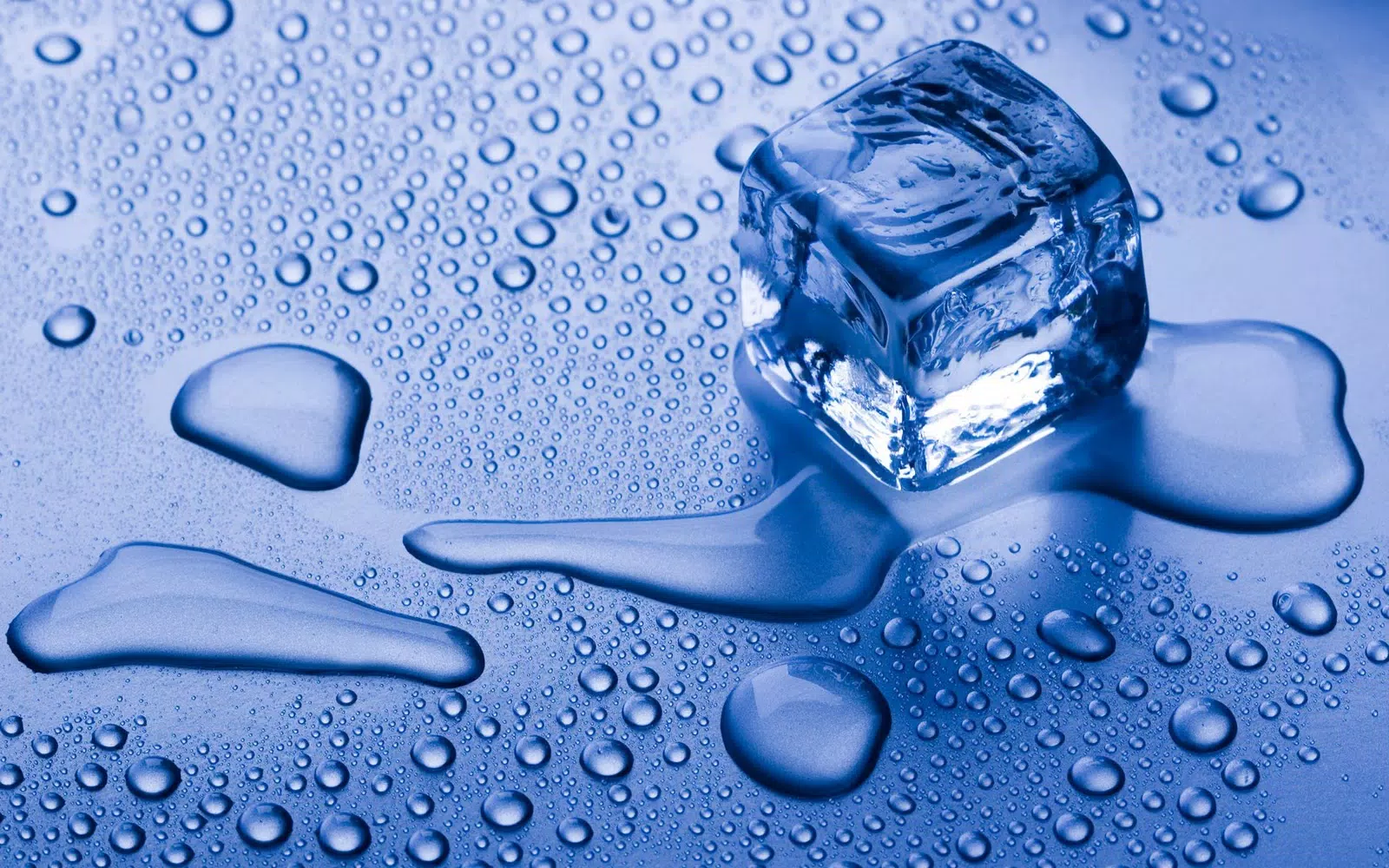 Eiswürfel, Wassertropfen, Schmelzen, Hellblau, Nahaufnahme, HD, MacBook-Hintergrundbild