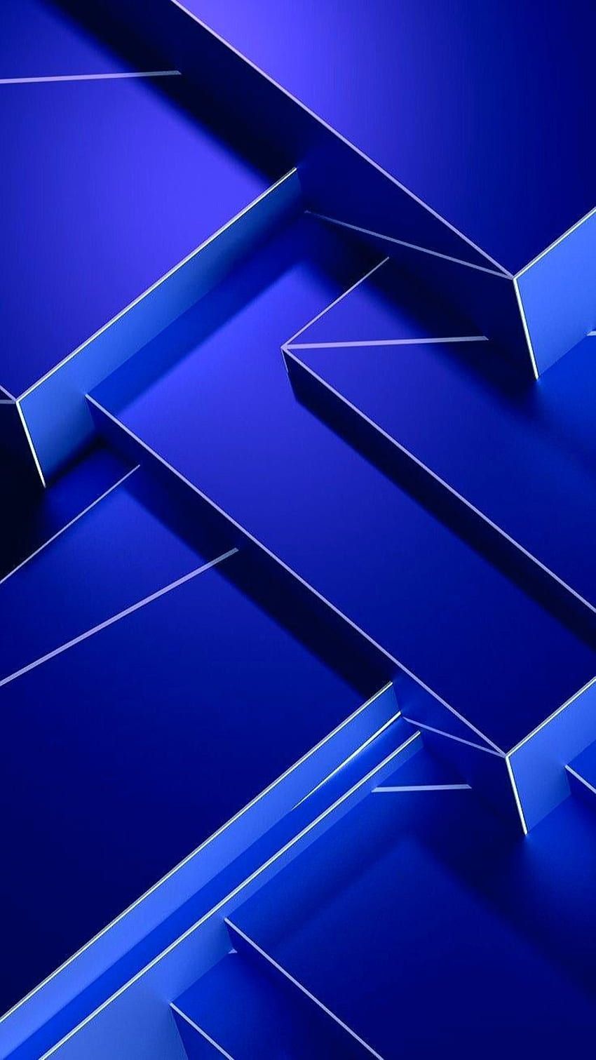 Geometrisch, 3D-Formen, Kobaltblau, Abstrakt, Hochformat, HD, iPhone-Hintergrundbild