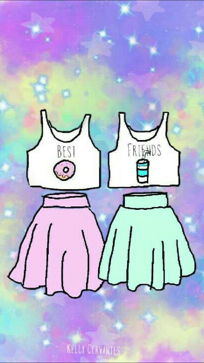 Best Friends, Crop-Tops, Glitzer, Pastell, Hintergrundbild für iPhone und Android