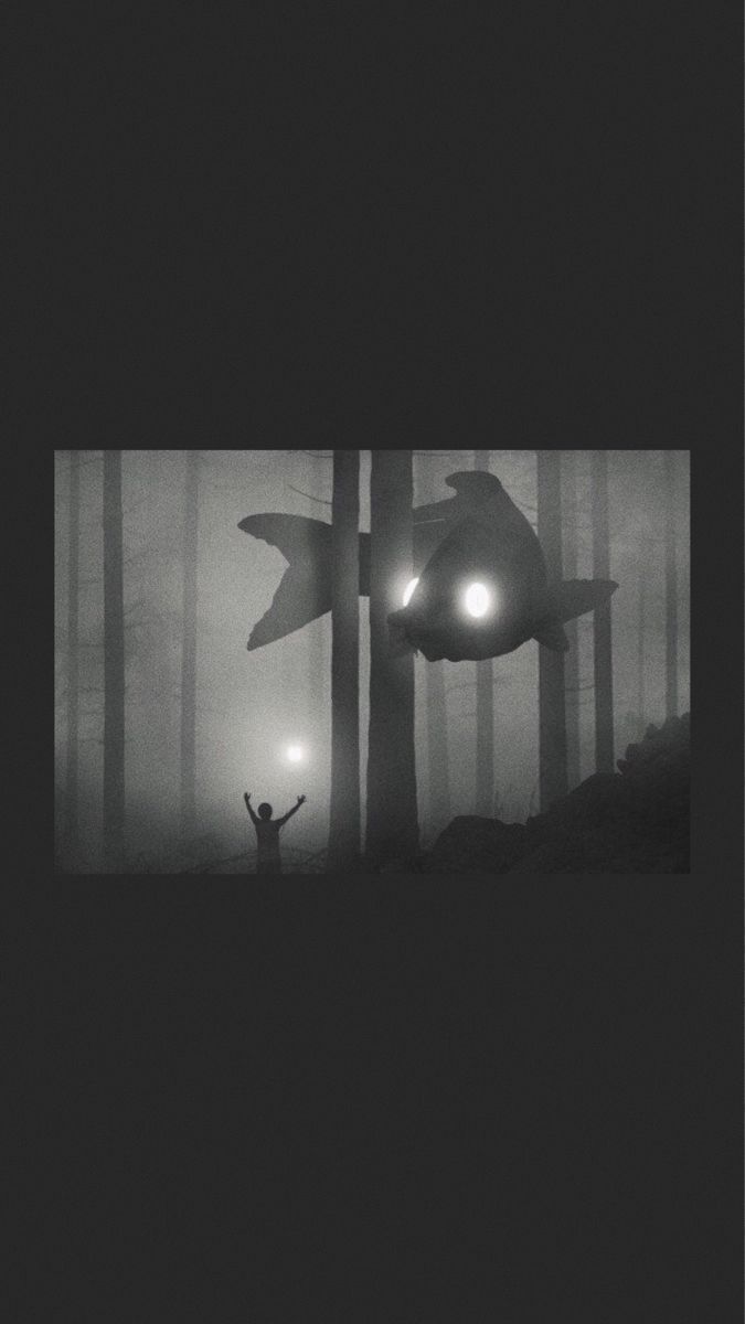 Silhouette, Monster, Leuchtende Augen, Dunkel, Minimalistisch, Hintergrundbild fürs Handy