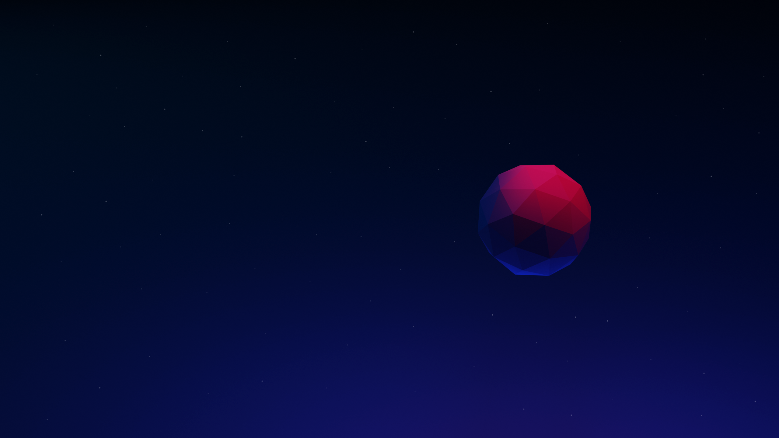 Low-Poly-Kugel, Minimalistisch, Dunkelblau, 3D-Rendering, 2K, Laptop-Hintergrundbild