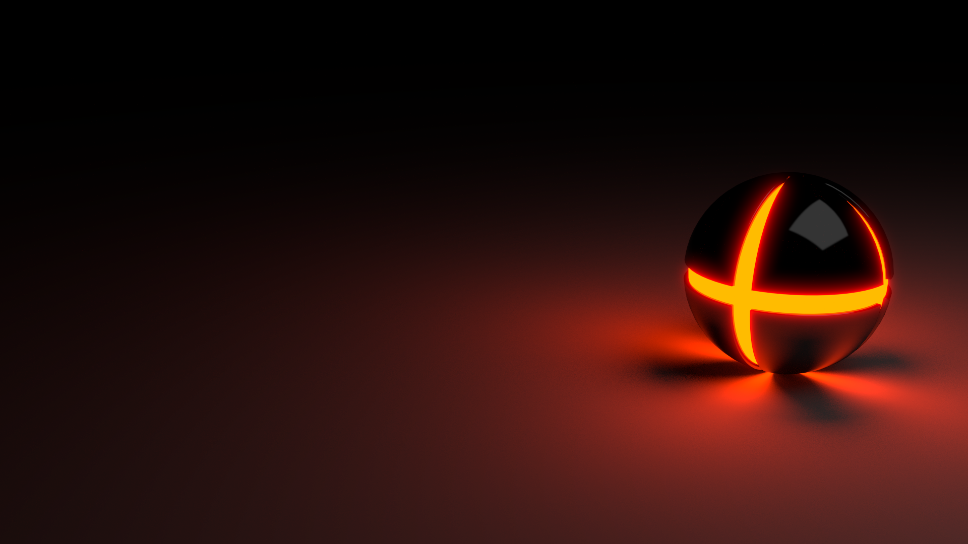 Leuchtende Kugel, Glühende Linien, Orange, Schwarzer Hintergrund, 3D-Rendering, 1080p Wallpaper