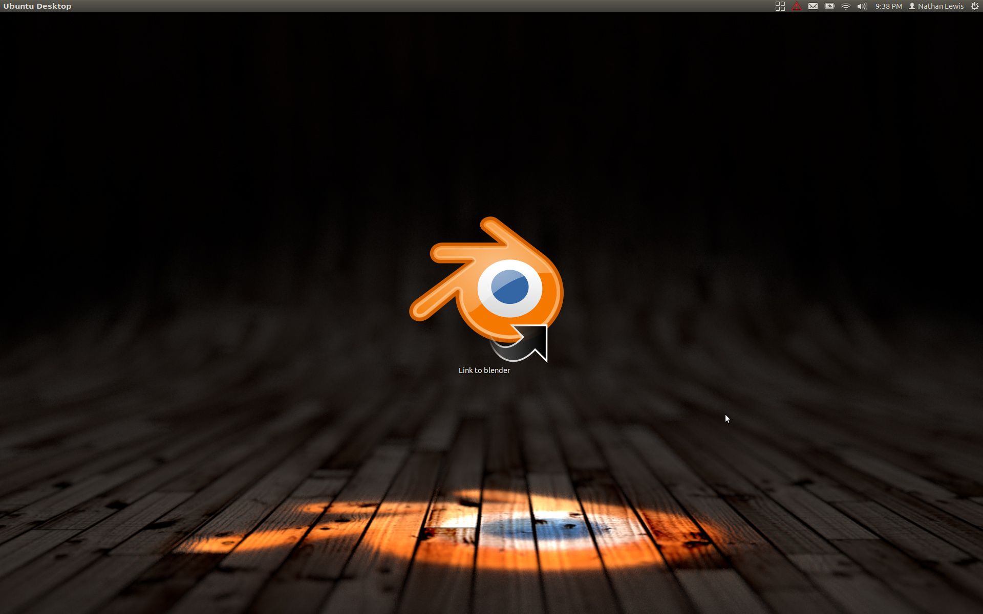 Blender-Logo, Blender, Holzboden, Spotlight, Dunkel, Full HD, Desktop-Hintergrund für Windows