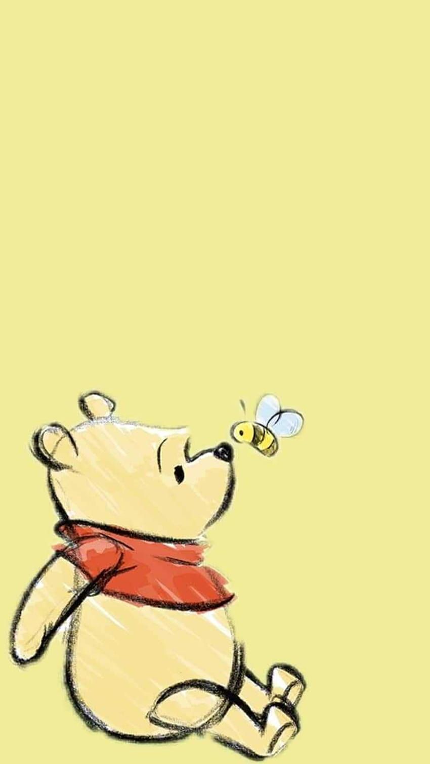 Winnie Puuh, Biene, Gelb, Zeichnung, HD, Sperrbildschirm fürs iPhone
