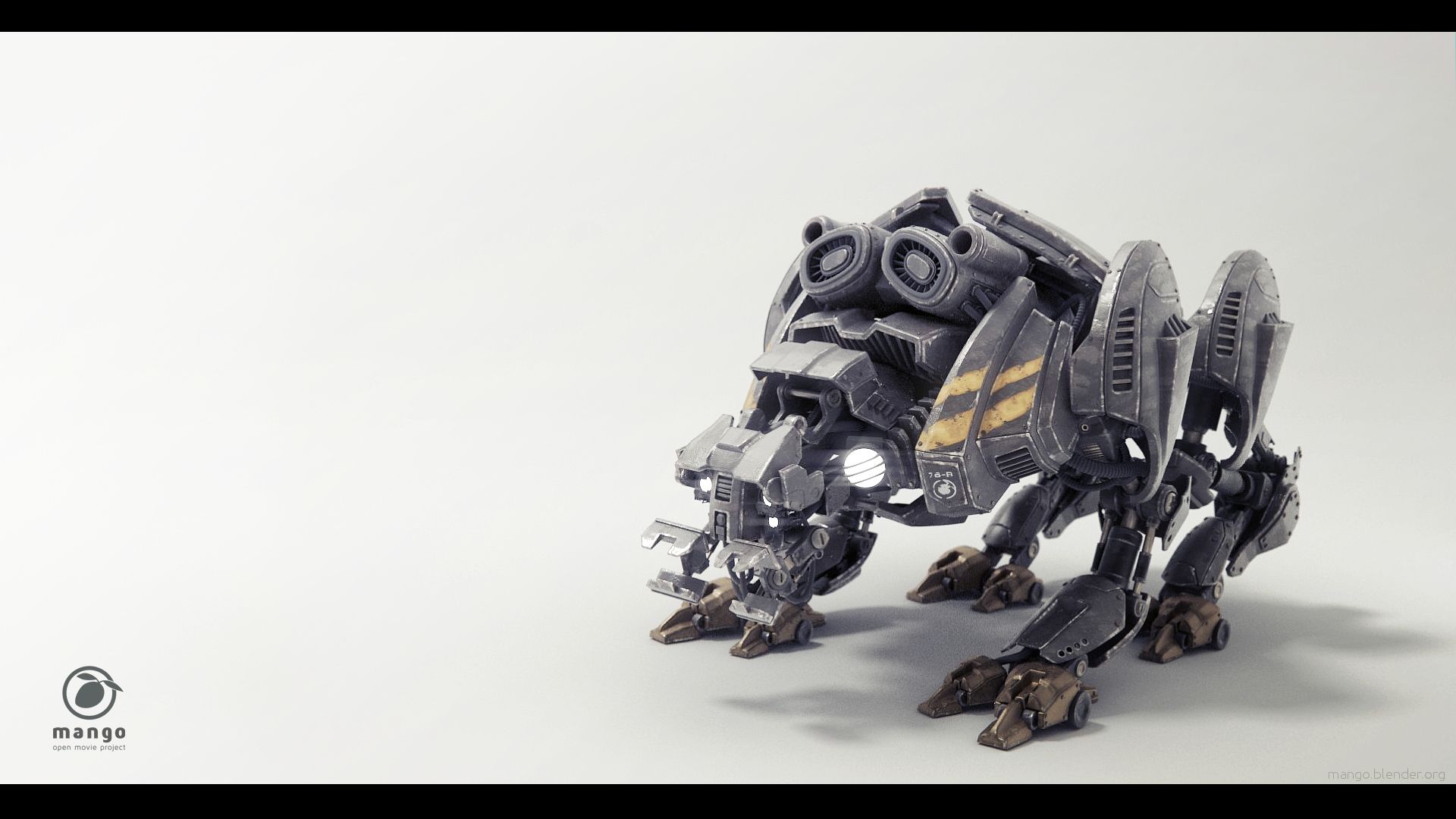 Tears of Steel, Project Mango, Roboter, Mech, Weißer Hintergrund, 3D-Modell, 1080p Wallpaper