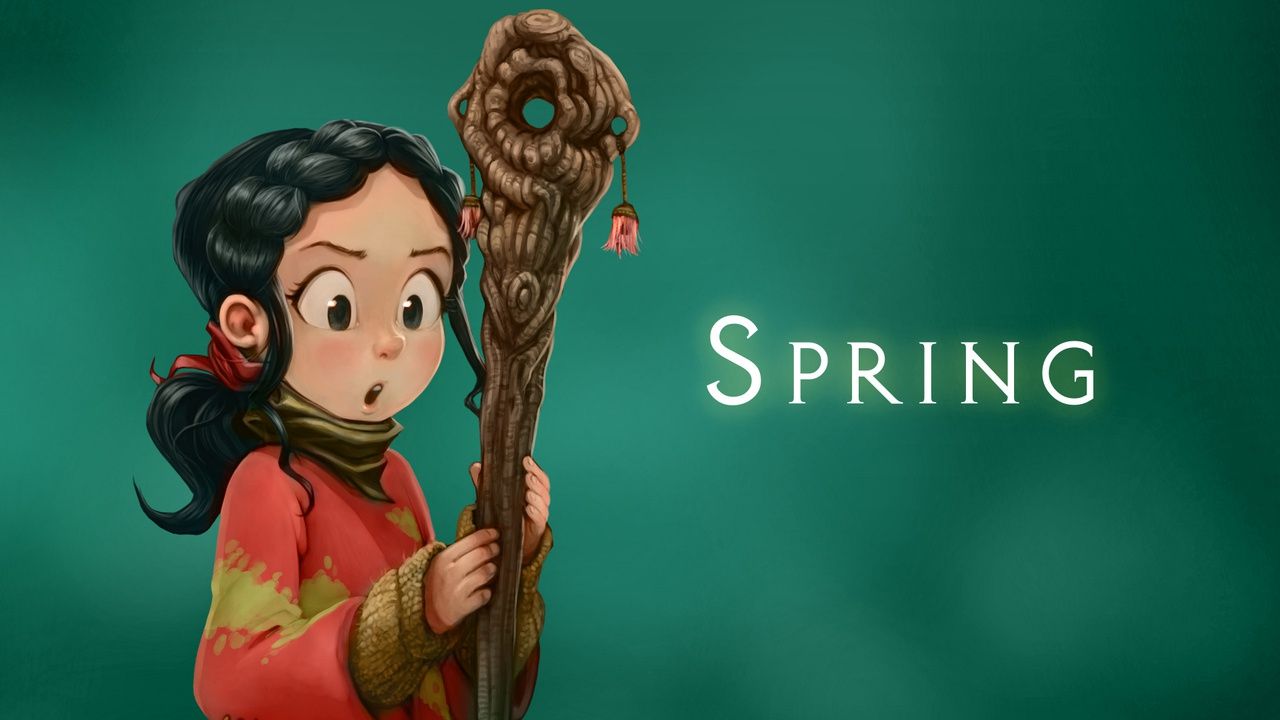 Spring, Blender Open Movie, Animationsfilm, Mädchen, Hirtenstab, Grüner Hintergrund, HD Wallpaper
