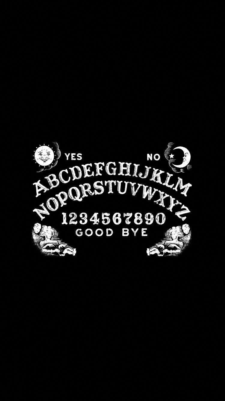 Ouija-Brett, Hexenbrett, Schwarzer Hintergrund, Okkult, Monde, Sperrbildschirm fürs iPhone