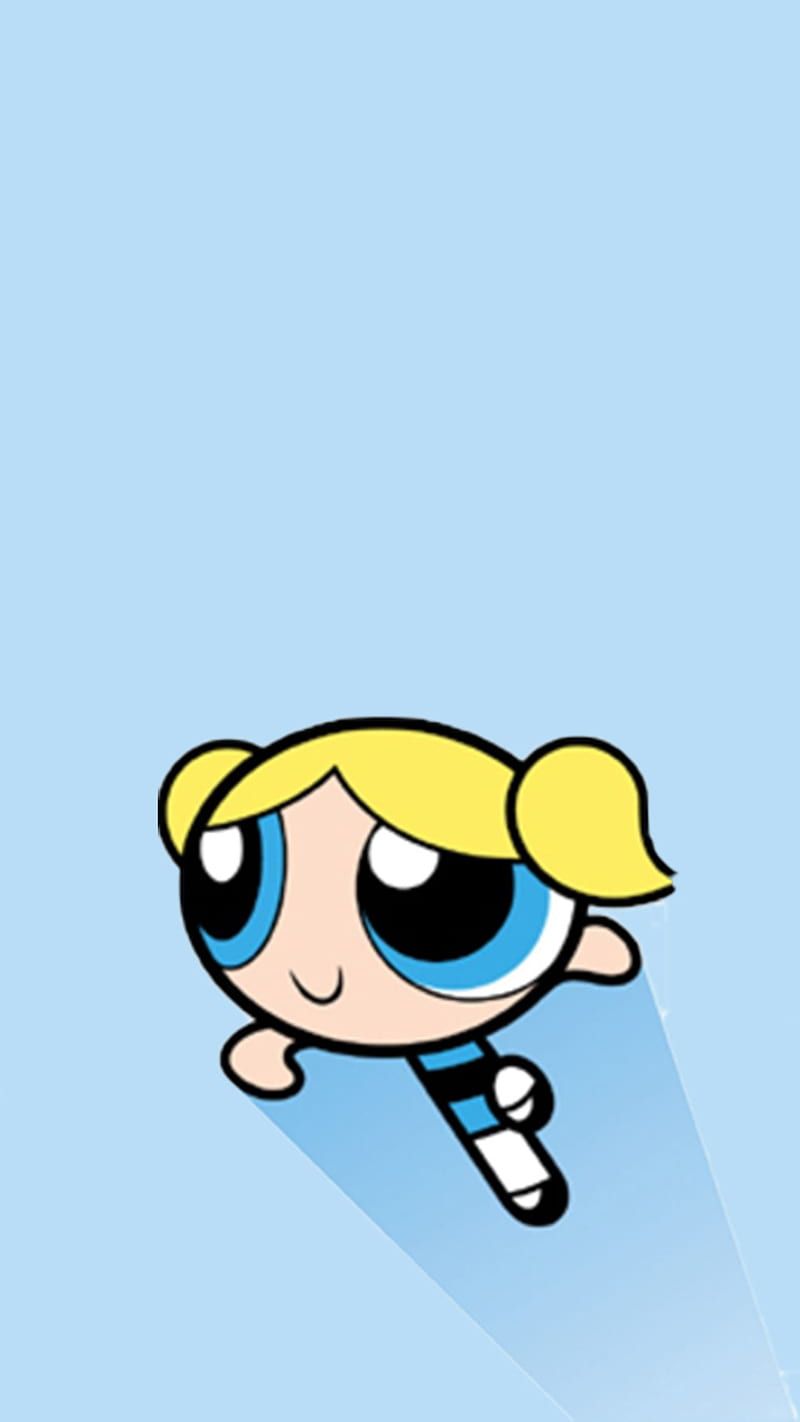 Bubbles, Die Powerpuff Girls, Cartoon, Hellblau, HD, Handy-Hintergrund im Hochformat